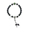 Obsidian bracelet, green incense ash, glass Buddhist beads, rosary bracelet, hot sale