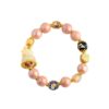 Pink incense ash porcelain gold foil single loop bracelet with nine-tailed fox popular bracelet