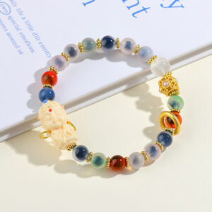 Natural sugar heart agate Duobao Tara bracelet live broadcast cultural and creative hot selling heart sutra bracelet jewelry