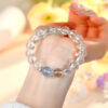 White crystal aquamarine bracelet, fresh and classic round beads, ladies' bracelet, popular online jewelry Customized