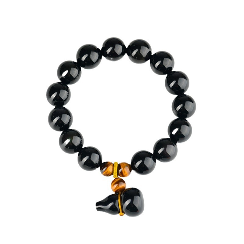 Double color eye obsidian gourd bracelet Buddha beads bracelet hot sale men and women couple jewelry
