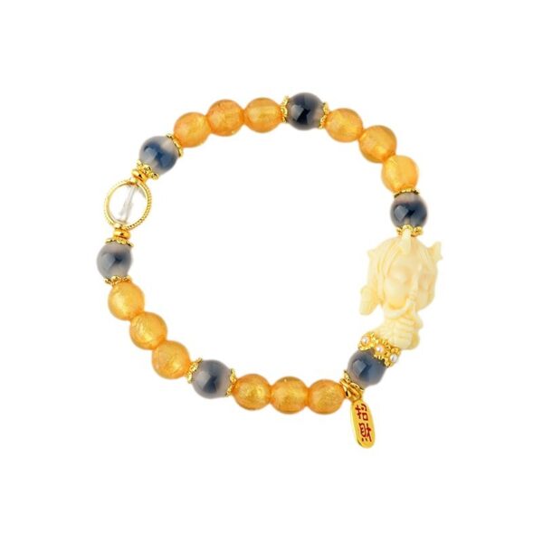 Gold foil glass half sugar heart agate Xiaolongnu bracelet new cultural and creative hot original bracelet