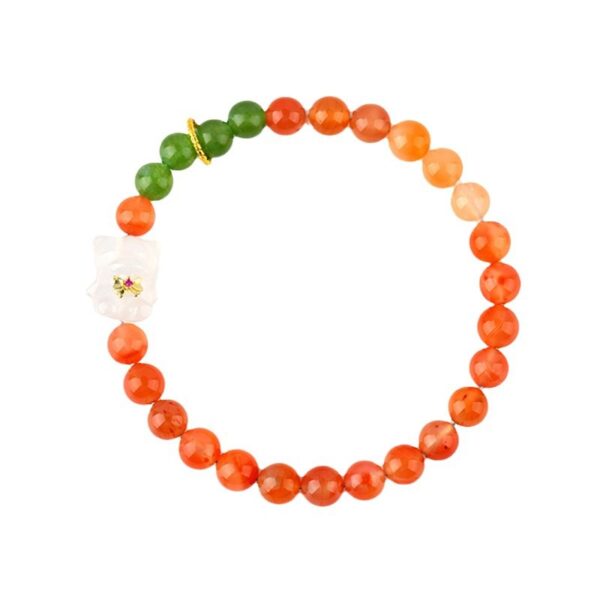 South Red Agate Original Bracelet White Agate Bear Chinese Fashion Bracelet Jewelry