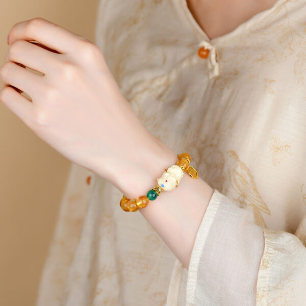 Gold foil glass sugar heart agate original tara bracelet tiktok hot sale