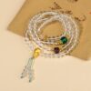 White crystal 108 Buddhist beads bracelet necklace hand-held rosary men and women multi-circle bracelet wholesale