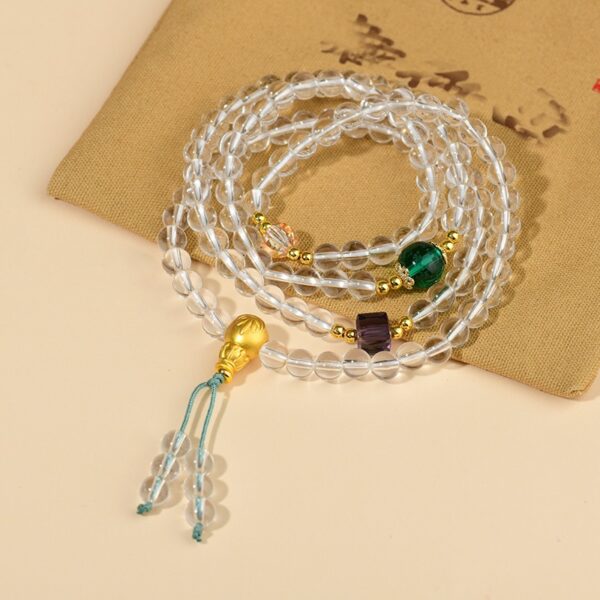 White crystal 108 Buddhist beads bracelet necklace hand-held rosary men and women multi-circle bracelet wholesale