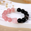 Strawberry crystal silver stone bracelet pink crystal lion new Chinese style atmospheric new style bracelet