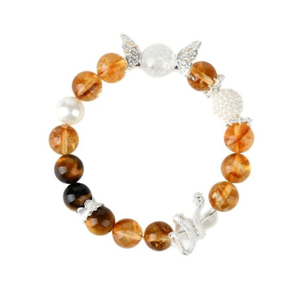 Crystal yellow tower crystal tiger eye stone zodiac snake bracelet original hair color birth year new bracelet