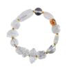 White crystal multi-treasure bracelet Dzi bead awakening lion ingot god of wealth lotus carving Tibetan style bracelet jewelry