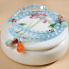 Crystal aquamarine double circle bracelet ice transparent fresh fashion original new style bracelet