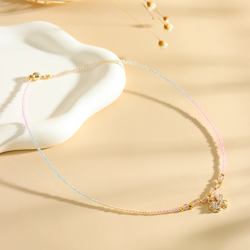 Rainbow spinel double circle bracelet fresh and sweet niche light luxury female student fashion bracelet