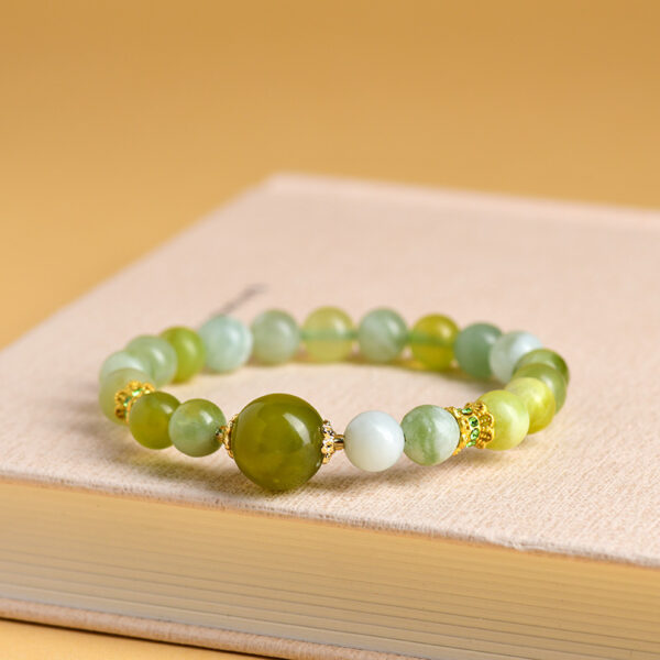Green grape milk cap Xiuyan jade bracelet ins style exquisite fashion simple network hot bracelet jewelry