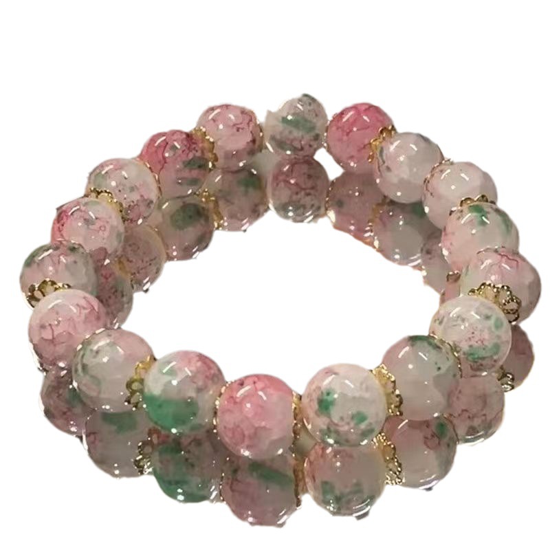 Sakura glass bracelet niche design new high-end beaded bracelet