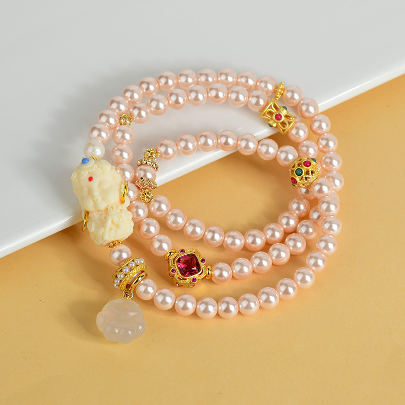 Champagne pearl mother-of-pearl bracelet new Chinese ethnic style cat claw bracelet live broadcast hot fashion accessories