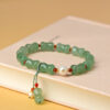 Green Aventurine Bamboo Jade Pearl Bracelet Rising Step by Step Live Streaming Hot Retro Simple Bracelet