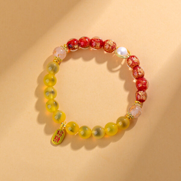 Agate gold foil glass pearl bracelet classic fashion new original hot style bracelet jewelry