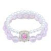 Ice pink crystal shell bead double layer bracelet micro inlay original fashion new bracelet jewelry customization