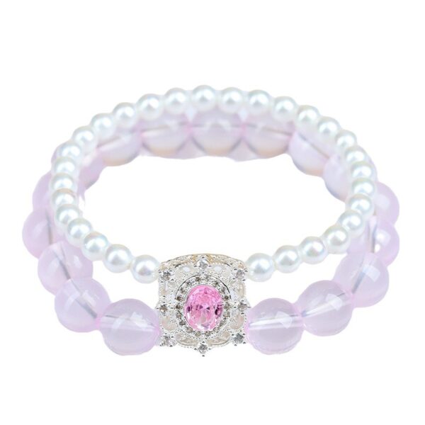 Ice pink crystal shell bead double layer bracelet micro inlay original fashion new bracelet jewelry customization