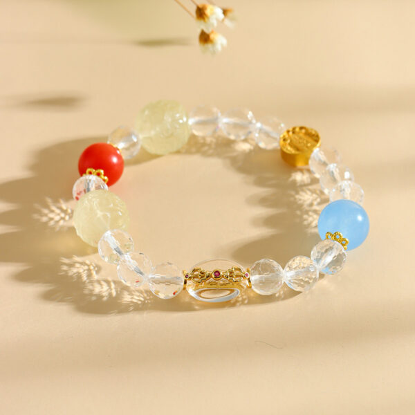 Citrine bracelet square gold natural white crystal couple cultural and creative hot jewelry