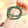 Natural crystal green strawberry crystal double circle bracelet simple fashion network new hit original bracelet jewelry