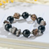 Crystal Smoky Quartz Faceted Silver Obsidian Cartoon Bear Bracelet Couple Original Bracelet Customized