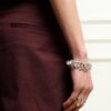 Symbiotic plant irregular bracelet handmade galvanized silver unisex design seaweed bracelet
