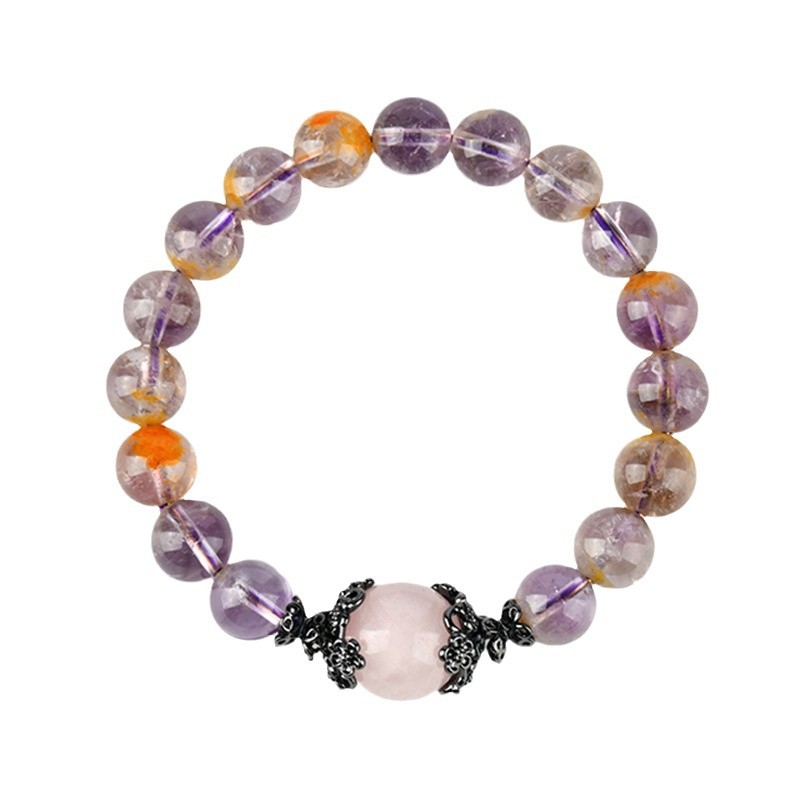 Crystal Purple Ghost Rose Quartz Bracelet Round Beads Fashion Original Ladies New Hot Bracelet