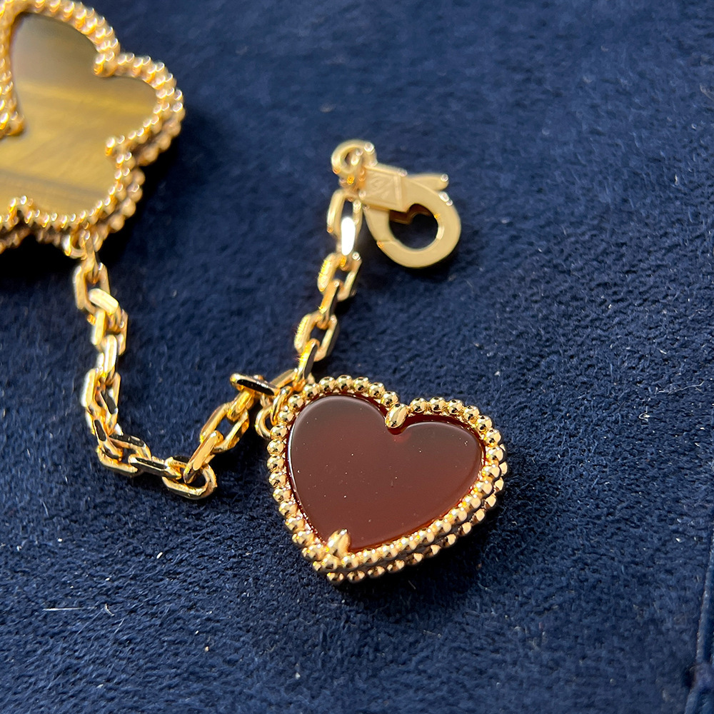 Four-leaf clover luck flower bracelet for women 18k gold butterfly five-pointed star heart Agate jewelry
