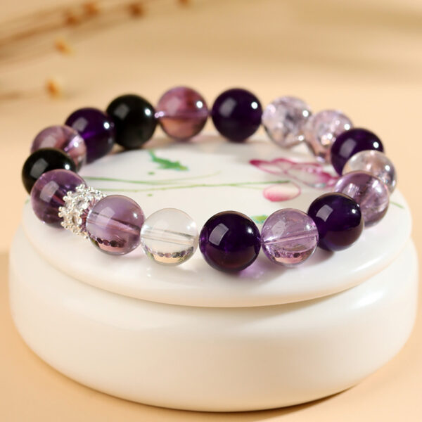 Silver Obsidian Amethyst Duobao Bracelet Fashion Original Nine Purple Fire New Chinese Style Bracelet