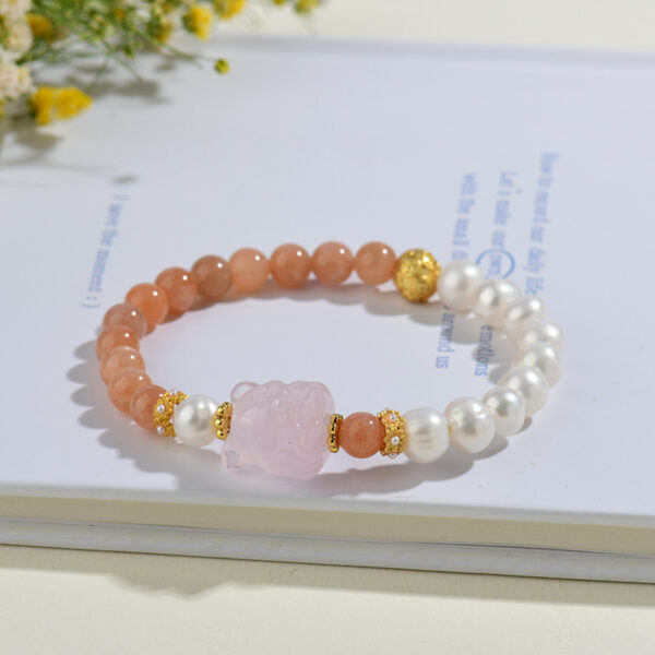 Pearl sunstone rose quartz nine-tailed fox bracelet small fresh fashion bracelet original hot jewelry