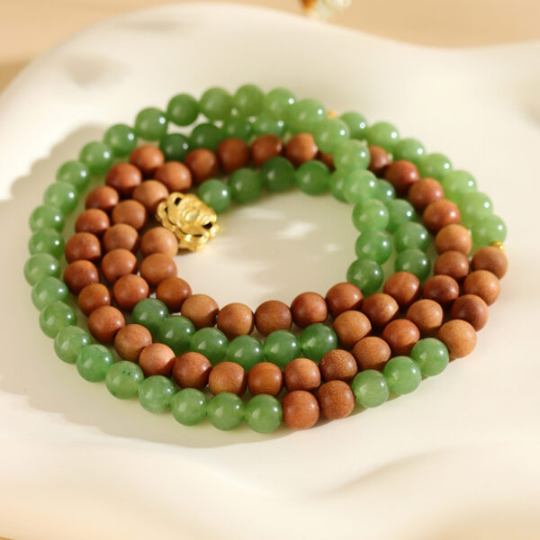 Old mountain sandalwood green jade multi-circle bracelet new Chinese ethnic style temple hot selling new hot style bracelet
