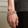Symbiotic plant irregular bracelet handmade galvanized silver unisex design seaweed bracelet
