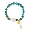 Green sugar heart agate white crystal nine-tailed fox bracelet scenic area temple new Chinese style bracelet