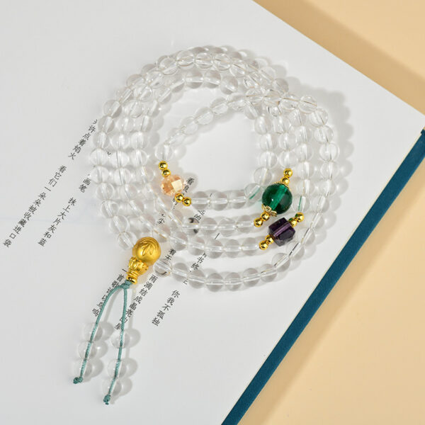 White crystal 108 Buddhist beads bracelet necklace hand-held rosary men and women multi-circle bracelet wholesale