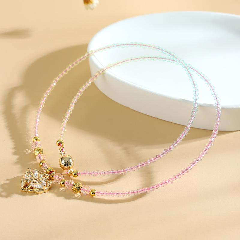 Rainbow spinel double circle bracelet fresh and sweet niche light luxury female student fashion bracelet