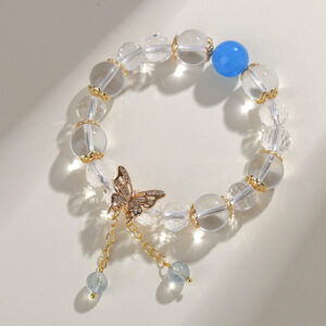 Aquamarine white crystal butterfly bracelet fashion original new style bracelet jewelry gift customization
