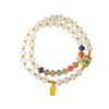 White crystal colorful beads double circle bracelet fashionable rainbow multi-treasure bracelet