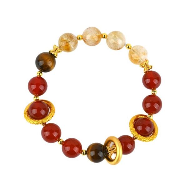 Nezha 2 original red agate yellow tower crystal bracelet 2025 new hot style bracelet jewelry customization