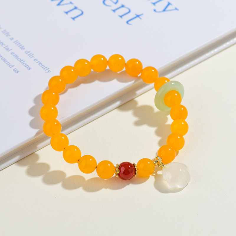 Yellow agate cute cat claw original running ring bracelet new Chinese style fashion ladies bracelet