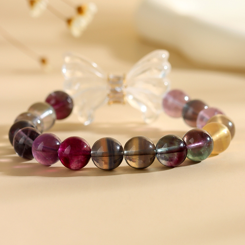 Colorful Fluorite White Crystal Butterfly Wing Bracelet Fashion Original Ladies New Bracelet Jewelry Gift