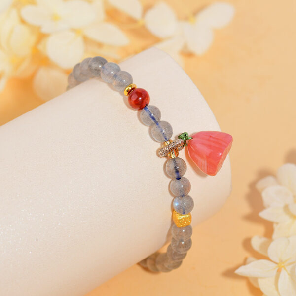 Crystal Grey Moonlight Labradorite Bracelet Yanyuan Agate Lotus Bracelet