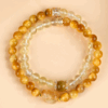 Natural gold tiger eye lemon yellow crystal Pixiu double circle bracelet new Chinese style fashion original hair color female bracelet