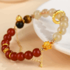 Crystal red agate golden yellow crystal tiger eye stone bracelet fashionable original new hot style bracelet