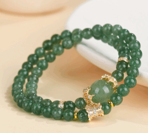 Natural crystal green strawberry crystal double circle bracelet simple fashion network new hit original bracelet jewelry