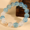 Crystal aquamarine moonstone large grain round bead bracelet ice type fashionable and atmospheric original bracelet