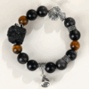 Natural silver obsidian lion tiger eye stone bracelet new Chinese retro cultural and creative men and women's network hot selling bracelet