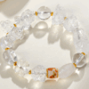 White crystal multi-treasure bracelet Dzi bead awakening lion ingot god of wealth lotus carving Tibetan style bracelet jewelry