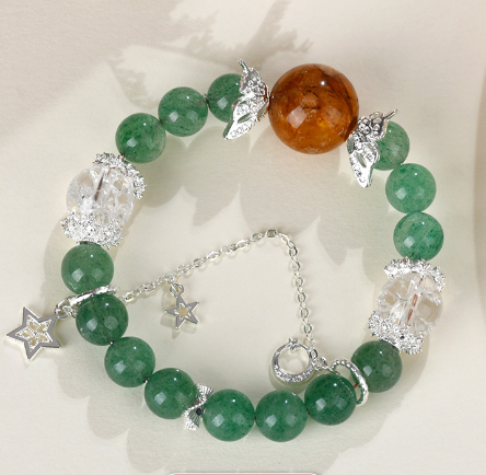Crystal green strawberry yellow glue flower star tassel butterfly bracelet beautiful hot selling bracelet jewelry