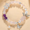 Natural rose crystal gold swallowing beast amethyst white crystal butterfly bracelet new Chinese style original bracelet