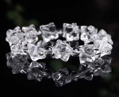 Natural white crystal Merkaba single loop bracelet six-pointed star David star octagonal star three-dimensional bracelet